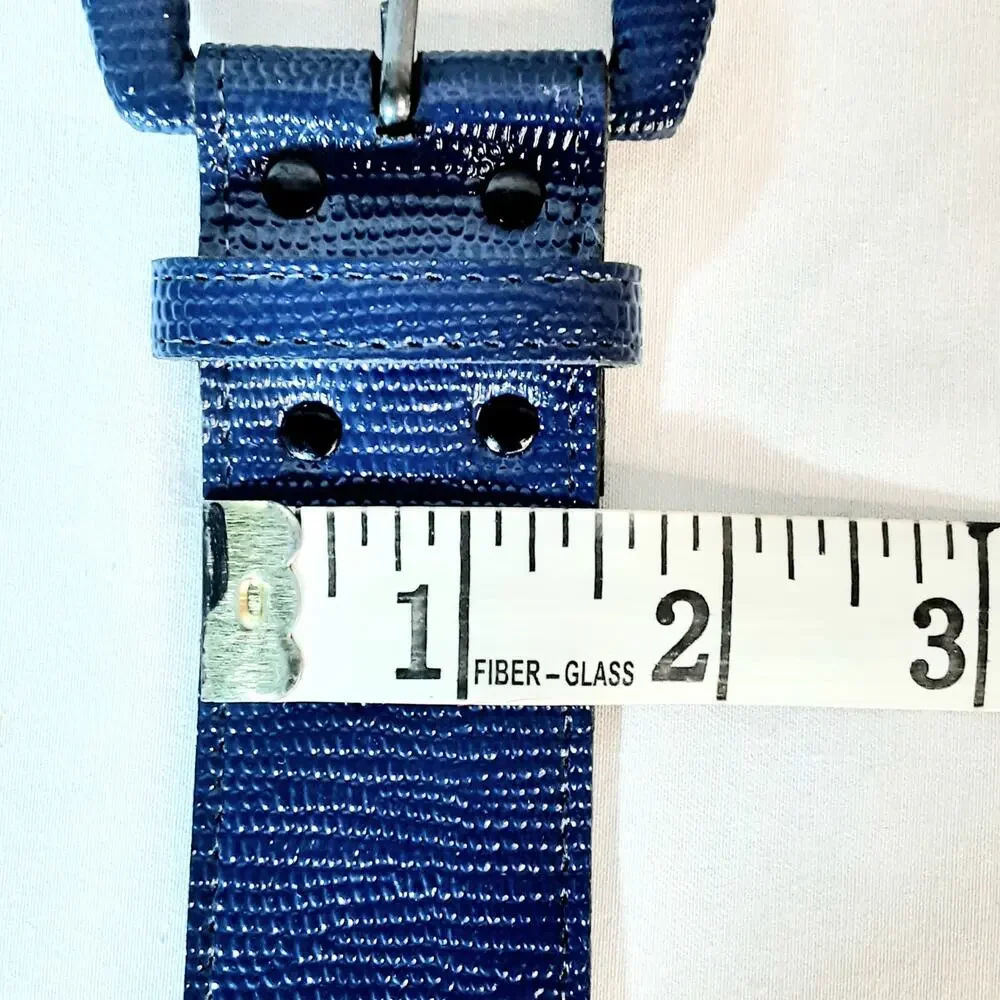 Astor Womens Lightweight Textured Navy Blue Belt Size Small Officewear